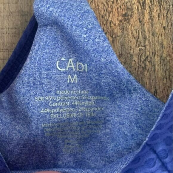 Cabi work out two layered tank with built in bra in blue -M - Picture 4 of 6
